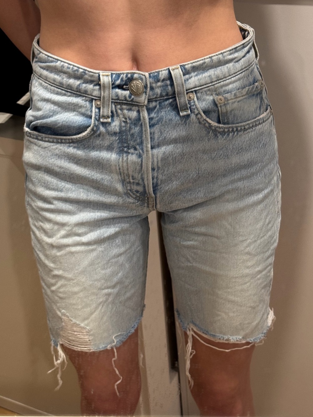 rag & bone Light Blue Denim Shorts